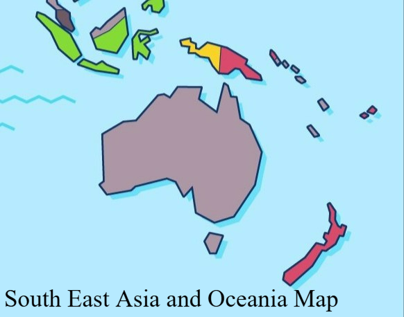 Map of South East Asia and Oceania